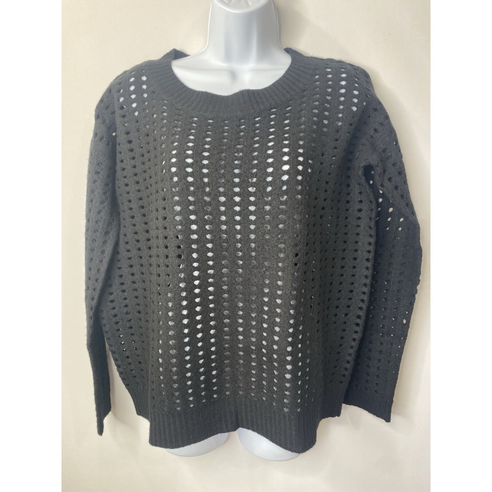 Tess Giberson Womens 100% Wool Sweater Size Small Luxurious Open Knit Rocker Y2K